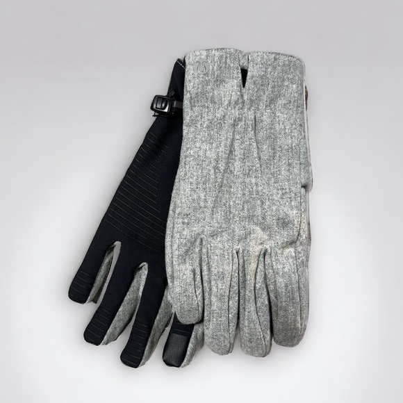 Lululemon Mens City Keeper Winter Gloves Waterproof Tech Fleece Wool Gray NWT - Picture 1 of 6
